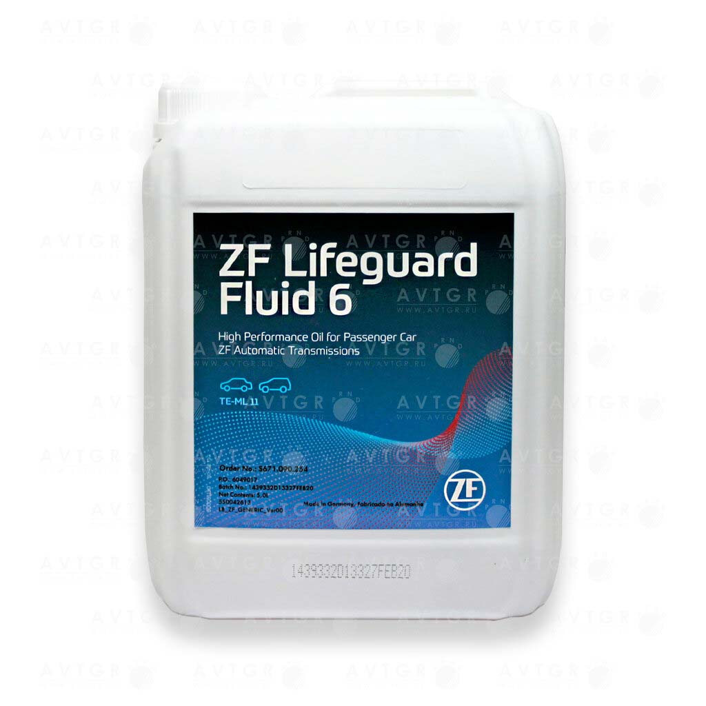 Масло трансмиссионное ZF Lifeguard Fluid 6, канистра 20 л.